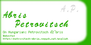 abris petrovitsch business card